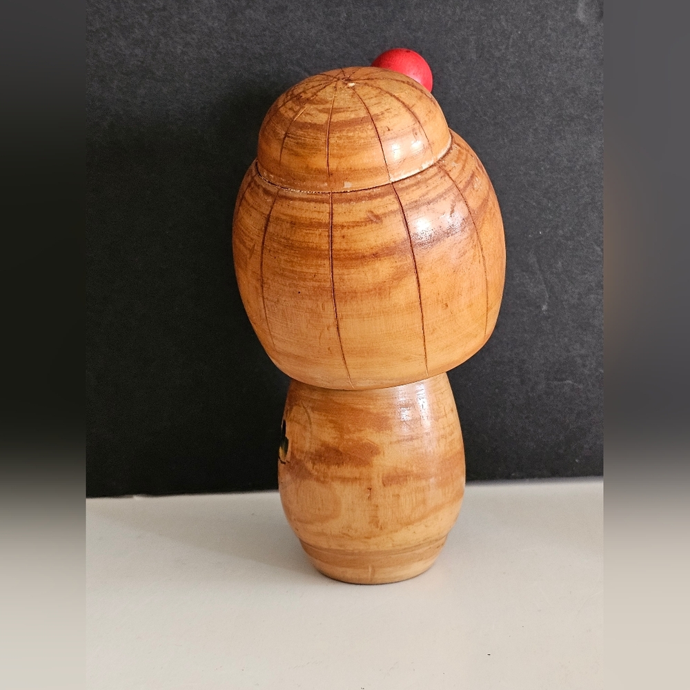 Vintage Japanese Kokeshi Wooden Doll 4.75in Mid-century - Picture 3 of 8